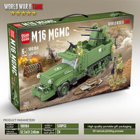 Quanguan 100104 M16 MGMC Camion de la Seconde Guerre mondiale, blocs de construction militaires, jouets de construction militaires pour enfants