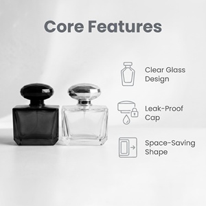 Juego de Botellas de <span class=keywords><strong>Perfume</strong></span> Recargables de Vidrio Cuadradas Multicolores de 30 ml, Frascos de <span class=keywords><strong>Perfume</strong></span> Vacíos a Prueba de Fugas para Viajes, Exhibición y Empaque de Muestras - Product Image 2