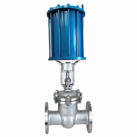 Hot Sale 6 Zoll Edelstahl Pneumatischer Flansch Absperr schieber Flansch Wasser durchfluss regelung PN16 Absperr schieber