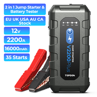 TOPDON usine ODM OEM V2200Plus 2200A 12V Portable d'urgence Auto camion voiture Booster Powerbank 2 en 1 testeur de batterie Jumpstarter