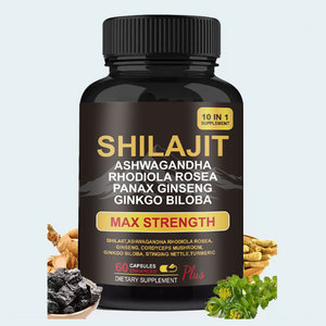 OEM Private Label 10-in-1 Gouden Capsule Pure Himalaya Shilajit Capsules Ashwagandha Capsules voor Gezondheid Voedingssupplement - Product Image 1