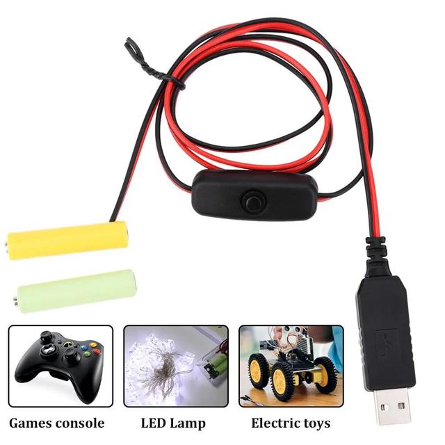 3/4.5/6V AA / AAA Battery Eliminator With Switch Battery Pack Voltage Adaptation Battery for Clock Toys Lights