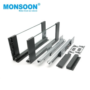 Heavy Duty 167mm Height Double Wall Drawer Channels Kitchen Slim Box Ultra <b>Thin</b> <b>Metal</b> Slim Cabinet Glass Drawer System - Product Image 5