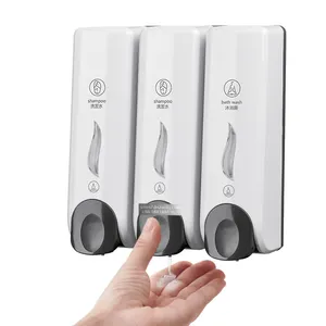 Dispensador de champú Manual montado en la pared, para hoteles, jabón de ducha líquido y loción, de plástico