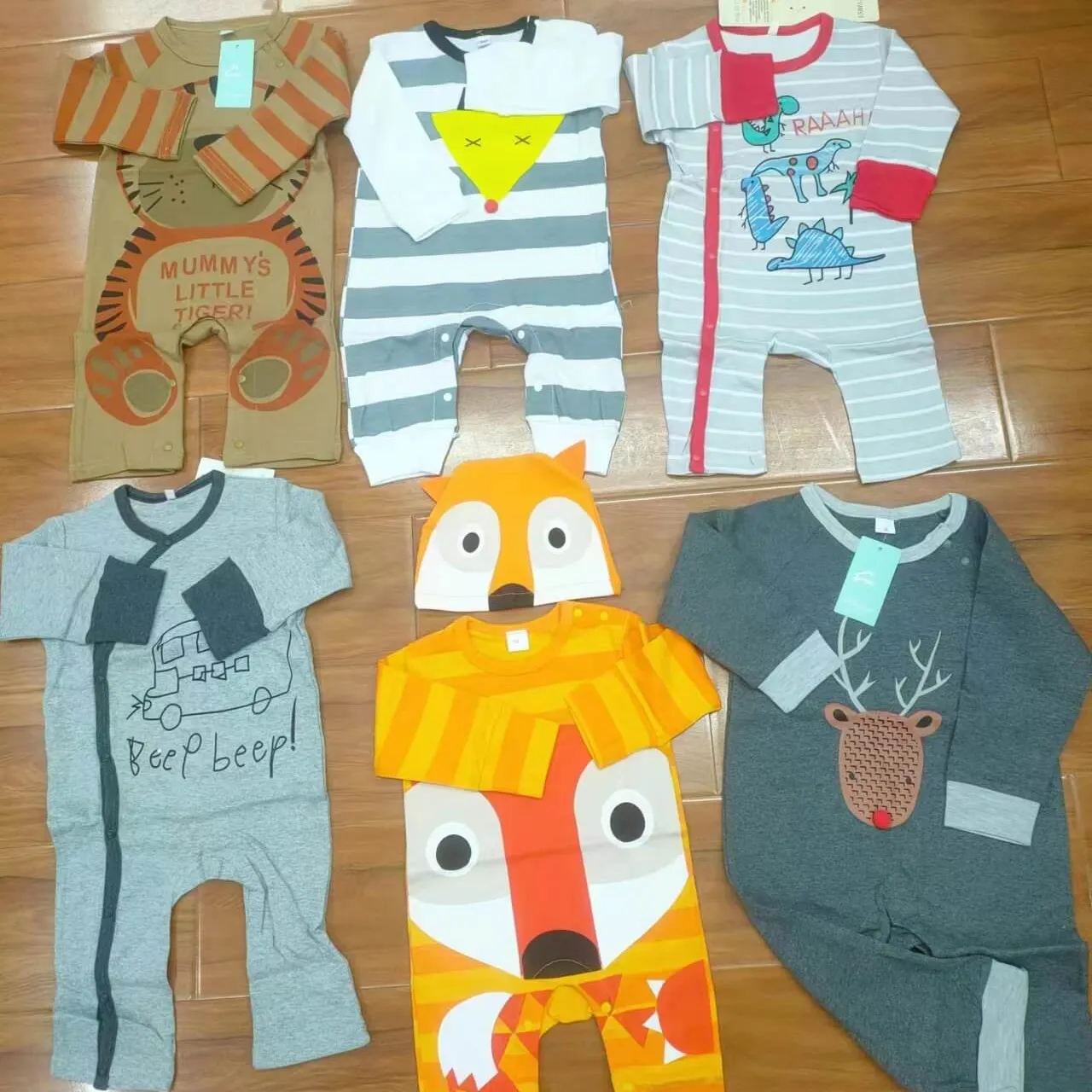 High quality Leftover Overstock Garments Branded clothing sets baby Kids jumpsuit Cotton Rompers Outfits Stock Lot
