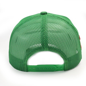 Haute qualité personnalisé 3D bouffée broderie maille Design Vintage couleur contraste cinq panneaux vert velours daim camionneur chapeau casquette - Product Image 4