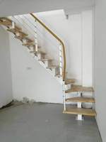 Escalier en acier à poutres droites, escalier moderne en métal pour villa, utilisation intérieure