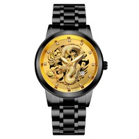Montre-bracelet à quartz M1030 pour homme, nouveau design créatif de dragon, bracelet en acier, style décontracté et sportif, luxe masculin