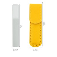Nouvelle lime à ongles en verre de fabrication chinoise 2026 avec étui en cuir, outil pour ongles