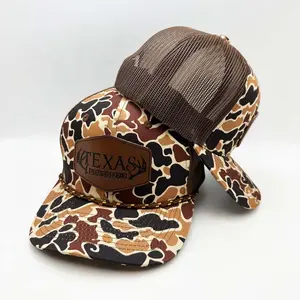 Logo personalizzato animali da caccia Patch in pelle maglia Snapback Richardson 112 cappelli da camionista cappelli di anatra Camo cappelli da camionista