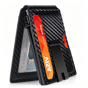 Boîte de rangement portable pour cartes RFID en aluminium, doublée de tissu PU, antivol, étui pour cartes en métal, boîte de protection RFID pour cartes, cadeau pour <span class=keywords><strong>homme</strong></span> - Product Image 1