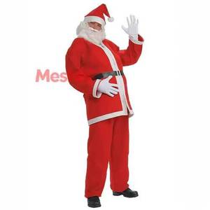 Costume de Père Noël rouge en velours de luxe, très vendu, pour homme, famille, adulte, fête, festival, cosplay de Noël - Product Image 5