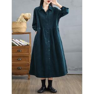 2025 all'ingrosso autunno e inverno nuova moda retrò letterario velluto a coste semplice <span class=keywords><strong>giacca</strong></span> da donna a maniche lunghe - Product Image 1