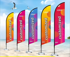 Vente directe usine – Drapeau de plage en forme de goutte d'eau, grande taille, personnalisé avec logo, pour marketing extérieur, bannière publicitaire en forme de plume - Product Image 1
