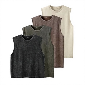 <b>Men's</b> Cotton Knitted Tank Tops Solid Color O-Neck Sleeveless Casual <b>Vest</b> Black Gray Olive <b>White</b> - Product Image 6