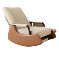 Fauteuil à bascule en bois massif, modèle 008 - Chaise longue design pour adultes, utilisation toutes saisons, salon, balcon, Chine