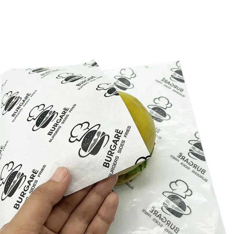 Kunden spezifisches Butterpapier-Burger-Verpackungs papier mit bedrucktem