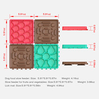 Nouvelle conception d'accessoires pour animaux de compagnie, distributeur de nourriture pour animaux de compagnie, distributeur de nourriture pour chien, puzzle pour chien, 4 plaques, distributeur de nourriture lent pour chien