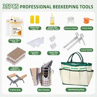 ZHILI BEE 35-teiliges Imkerei-Starter-Set mit Imkeranzug, Smoker, Werkzeugen und Oxford-Tasche, Neu mit 3 Monaten Garantie, XL-Größe für Männer & Frauen