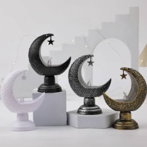 Lampe LED sans flamme en forme de lune et d'étoile pour l'Aïd el-Fitr, à piles, décoration musulmane pour la maison, vente en gros d'usine - Product Image 1
