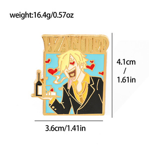 เข็มกลัดโลหะผสมลายวันพีซ ตัวละครช็อปเปอร์ บรู๊ค โซโล ลูฟี่ นามิ รุ่นใหม่ ปี 2024 - Product Image 6