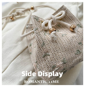 <span class=keywords><strong>Tik</strong></span> <span class=keywords><strong>Tok</strong></span> Trending Products Cute Mini Summer Vibes Bags Bolsos de mujer Señoras Niñas pequeñas Diseñador Monedero Cubo de punto Bolso de paja - Product Image 5