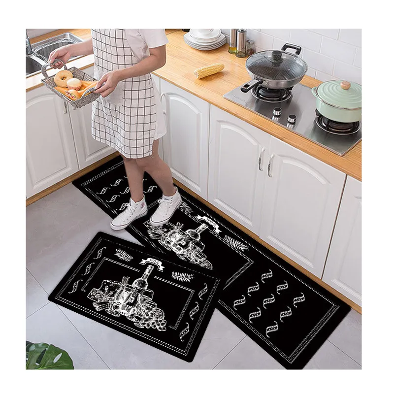 Küchen leder Boden matte Rotwein Muster Küchen teppich Küche spezielle wasserdichte Teppich kann angepasst werden
