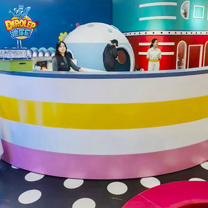 <span class=keywords><strong>Ensemble</strong></span> de terrain de jeu intérieur coloré sur le thème Morandi pour enfants, équipement d'activité combiné d'escalade blanc doux pour utilisation dans les centres commerciaux - Product Image 2