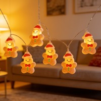 Guirlandes lumineuses LED à piles blanc chaud pour arbre de Noël, décorations de Noël en plastique pour la maison, Noël, Navidad, Nouvel An