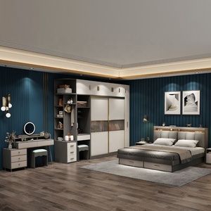 Nouveau Design Meuble de Chambre à Coucher Nordic <span class=keywords><strong>Lit</strong></span> Double Luxe Taille King avec Rangement pour Adulte - Product Image 5