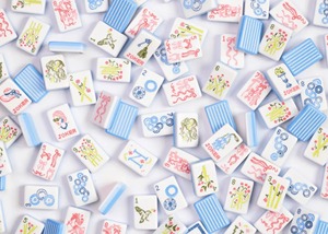 Exclusivas fichas de mahjong estilo americano de tamaño estándar con diseño de lazo personalizado, acabado mate acrílico pulido a mano, Miss Darling - Product Image 3