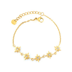 Bracelet classique en acier inoxydable plaqué or 18 carats avec breloque papillon pour femme, breloque étoile délicate, hypoallergénique, tendance - Product Image 2