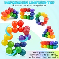 Jouet éducatif en plastique pour enfants de 5 à 7 ans : Boules arc-en-ciel à assembler, entraînement logique, anti-stress, jouet sensoriel pour les doigts