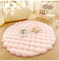 Tapis moderne en fausse fourrure de lapin tissée, à poils longs et moelleux, couleur crème, pour chambre à coucher, coussin de canapé et fenêtre en baie