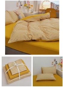 Bán buôn mềm bông tấm Ga Trải Giường thiết lập in kẻ sọc Duvet cover bộ đồ giường khách sạn nhà hiện đại đơn giản màu xanh sọc - Product Image 2