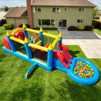 Structure gonflable robuste en PVC, combo château gonflable et parcours d'obstacles pour extérieur, fêtes et entreprises de location