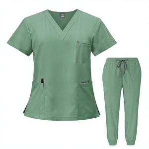 Tenues d'infirmière : Ensemble de blouses à col en V et pantalons jogger, vêtements de travail chirurgicaux, tenue d'infirmière, vêtements de travail pour dentistes, vêtements de travail pour médecins d'hôpital - Product Image 3