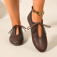 Damen Runde Zehenpartie Flache Kleiderschuhe Slip-On Kunstleder Leichtgewichtig Langlebig Weiche Sohle Büro Alltag Casual Dengweisi