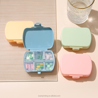 Boîte à pilules portable mini 6 compartiments en plastique pour voyage, étui de rangement pour médicaments, personnalisable avec logo pour usage quotidien