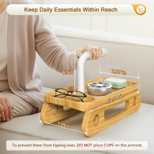 Wooden Portable Sofa <b>Standing</b> Aid With Storage Tray For Elderly Assistance Handle Modern Simple Design - Product Image 4