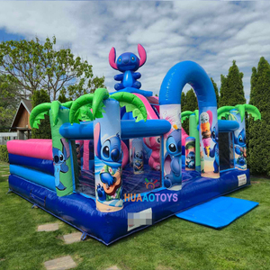 Château gonflable <span class=keywords><strong>triple</strong></span> point de fixation de qualité supérieure avec toboggan et trampoline, certifié CE, en PVC imperméable, pour usage commercial - Product Image 3