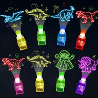 36 Buah Proyektor LED Natal Halloween Lampu Jari Dekorasi Pesta Anak-anak Mainan Cahaya Cincin Laba-laba Dinosaurus