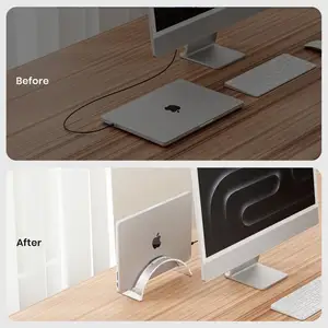 Tüm MacBook yüzeyi için akrilik masaüstü Notebook Dock dikey dizüstü bilgisayar tutucu akrilik Laptop standı