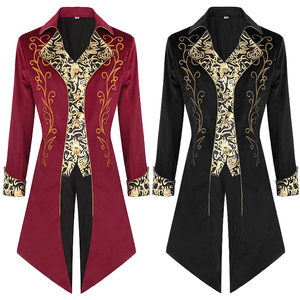 Nuevo Disfraz de Halloween Estilo Steampunk Medieval Europeo Americano, Chaqueta de <span class=keywords><strong>Esmoquin</strong></span> con Cola, Abrigo Victoriano Estampado, Unisex para Adultos, Disfraz para TV y Cine - Product Image 1