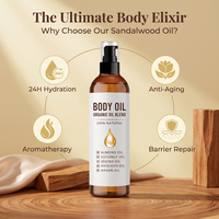 Formule d'huile de soin corporel relaxant de nuit à base de plantes, logo personnalisé, huile corporelle au bois de santal, spray corporel, coffret cadeau