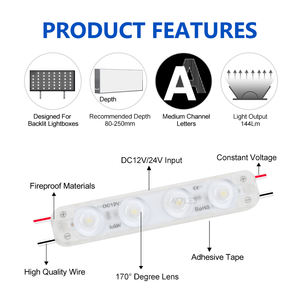 SMD2835 4leds 12V IP65 Backlighting LED Module for <b>Light</b> Box Sign <b>Letters</b> - Product Image 3