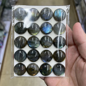 Nouveauté Labradorite bleue brillante polie sculptée cabochons ronds en pierre de palmier Labradorite naturelle cristal pierres lâches à vendre - Product Image 1