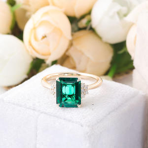 Luxe mode fijne juwelen smaragd natuurlijke klauwsetting gouden unisex ring romantische bruiloft verlovingsfeest cadeau IGI gecertificeerd - Product Image 2