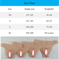 Culottes de contrôle en silicone souple homme-femme avec faux vagin pour travestis cosplay 3 couleurs XS/S/L/XL