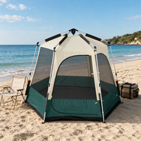 Tente de camping autoportante à montage rapide et pliable, grandes parois en maille, couverture amovible contre les intempéries, abri familial pour le camping en plein air et les pique-niques